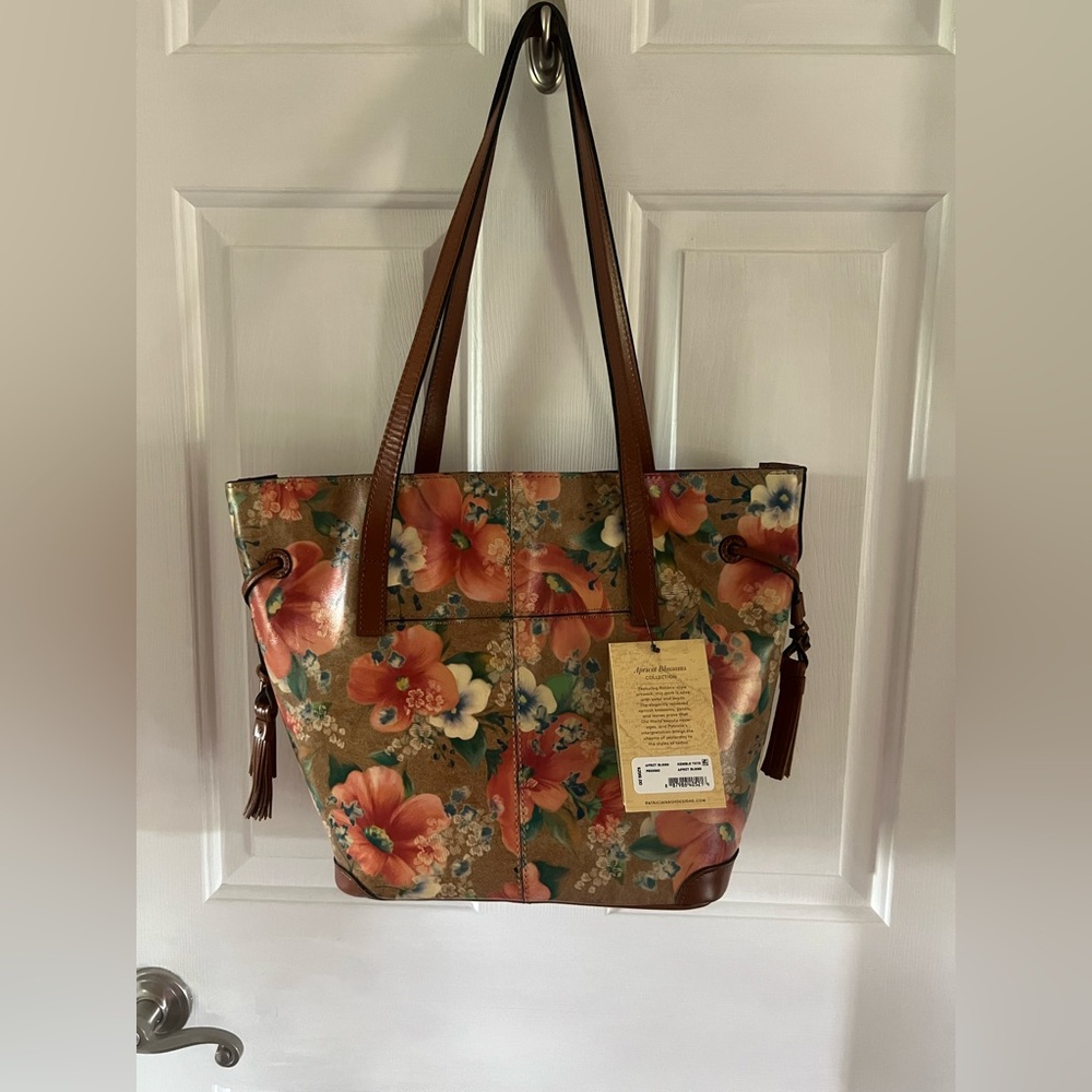 Patricia Nash Handbag Kemble Leather Tote Shoulder bag Apricot Blossom - Picture 3 of 8